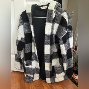Fuzzy Checkered Jacket
